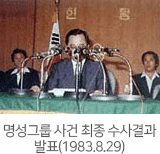 명성그룹 

사건 최종 수사결과 발표(1983.8.29)