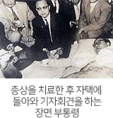 총상을 치료한 후 자택

에 돌아와 기자회견을 하는 장면 부통령