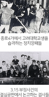 종로4가에서 고려대학교

생을 습격하는 정치깡패들,3.15 부정사건의 결심공판에서 논고하는 검사들 논고하는 검사들